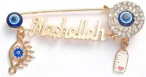 Akyol | Akyol - Allah broche – mashallah – geloof – islam – bruiloft - sunnet - besnijding – moskee – liefde – cadeau gelovige - broche blauwe oog– gift – offerfeest - kraambezoek evil eye – eid mubarek – ramadan | Nu te koop bij 14Karaats.nl | 10001085-Brooches