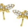 Hetty'S | 14 karaat gouden libelle oorstekers met Zirconia's | Nu te koop bij 14Karaats.nl | 10001087-Earrings/Body-piercing Jewellery