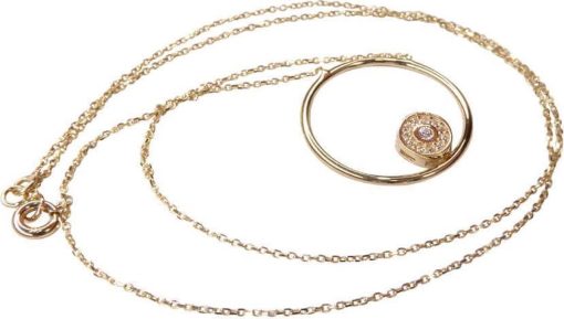 Christian | Gouden ketting met zirkonia cirkel hanger | Nu te koop bij 14Karaats.nl | 10001091-Pendants
