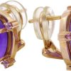 Christian | Rosé gouden oorbellen met amethyst | Nu te koop bij 14Karaats.nl | 10001087-Earrings/Body-piercing Jewellery