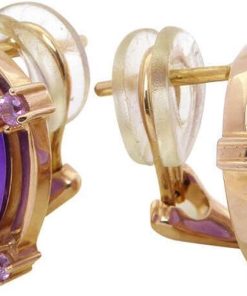 Christian | Rosé gouden oorbellen met amethyst | Nu te koop bij 14Karaats.nl | 10001087-Earrings/Body-piercing Jewellery