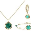Jonline | Schitterende SET: 14 Karaat Gouden Halsketting + Armband en Klapoorbellen Edelsteen Malachiet | Nu te koop bij 14Karaats.nl | 10001388-Jewellery Variety Packs