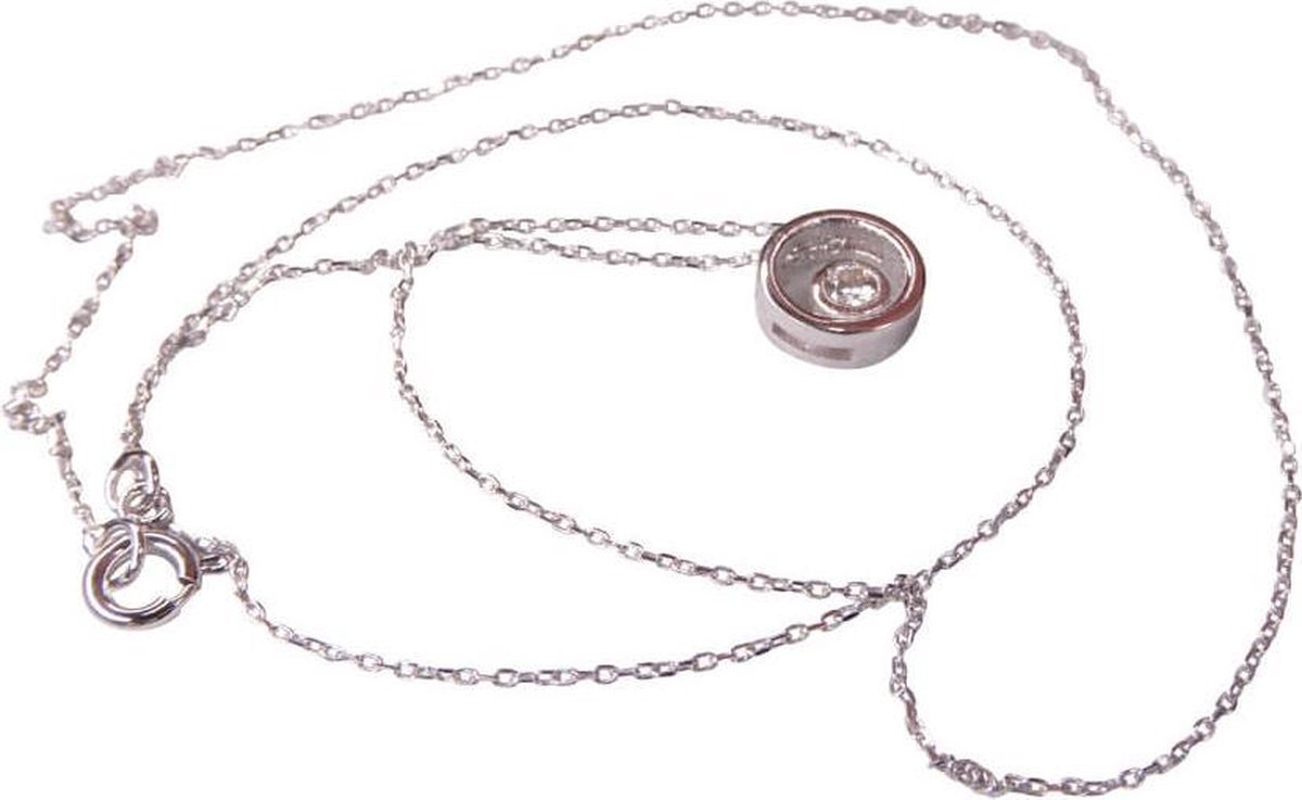 Christian | 14 karaat wit gouden ketting met hanger cirkel | Koop bij 14Karaats.nl Christian | 14 karaat wit gouden ketting met hanger cirkel | Nu te koop bij 14Karaats.nl | 10001091-Pendants