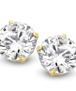 Velini Jewels | Velini Jewels -GEA2204-Oobellen-9 karat goud-7MM Cubic Zirkonia | Nu te koop bij 14Karaats.nl | 10001087-Earrings/Body-piercing Jewellery