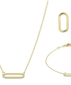 Jonline | Schitterende SET : 14 Karaat Gouden Halsketting Armband en Oorstekers | Geschenkset | Bruidssieraden | Nu te koop bij 14Karaats.nl | 10001388-Jewellery Variety Packs