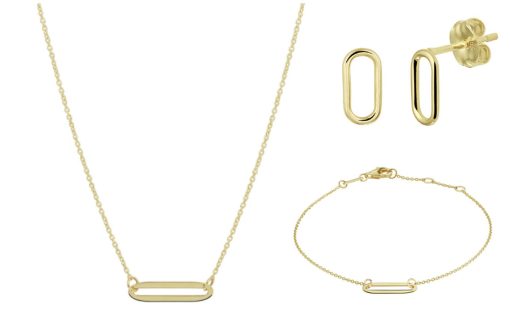 Jonline | Schitterende SET : 14 Karaat Gouden Halsketting Armband en Oorstekers | Geschenkset | Bruidssieraden | Nu te koop bij 14Karaats.nl | 10001388-Jewellery Variety Packs