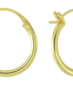 JYC | Joy|S - Zilveren 14 mm oorringen - Franse sluiting - gold plated | Nu te koop bij 14Karaats.nl | 10001087-Earrings/Body-piercing Jewellery