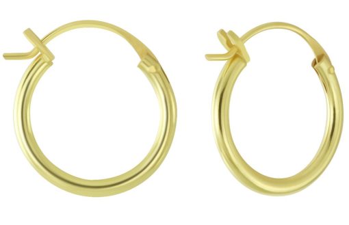 JYC | Joy|S - Zilveren 14 mm oorringen - Franse sluiting - gold plated | Nu te koop bij 14Karaats.nl | 10001087-Earrings/Body-piercing Jewellery