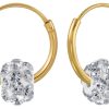 JYC | Joy|S - Zilveren Bal kristal oorbellen - oorringen - gold plated | Nu te koop bij 14Karaats.nl | 10001087-Earrings/Body-piercing Jewellery
