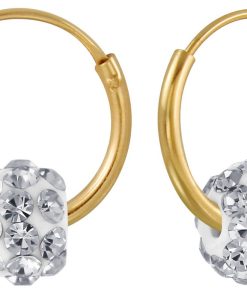 JYC | Joy|S - Zilveren Bal kristal oorbellen - oorringen - gold plated | Nu te koop bij 14Karaats.nl | 10001087-Earrings/Body-piercing Jewellery