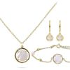 Jonline | Schitterende SET : 14 Karaat Gouden Halsketting + Armband + Klapoorbellen Wit Parel Edelsteen | Nu te koop bij 14Karaats.nl | 10001388-Jewellery Variety Packs