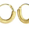 JYC | Joy|S - Zilveren Bali oorringen - 11 mm/ 2 mm - gold plated | Nu te koop bij 14Karaats.nl | 10001087-Earrings/Body-piercing Jewellery