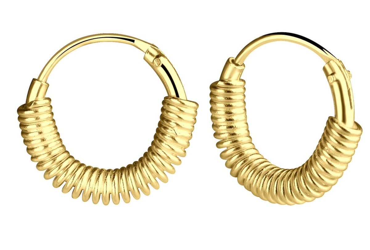 JYC | Joy|S - Zilveren Bali oorringen - 11 mm/ 2 mm - gold plated | Koop bij 14Karaats.nl JYC | Joy|S - Zilveren Bali oorringen - 11 mm/ 2 mm - gold plated | Nu te koop bij 14Karaats.nl | 10001087-Earrings/Body-piercing Jewellery