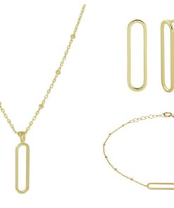 Jonline | Schitterende SET : 14 Karaat Gouden Halsketting Armband en Oorstekers | Geschenkset |Bruidssieraden | Nu te koop bij 14Karaats.nl | 10001388-Jewellery Variety Packs