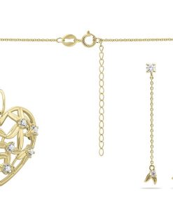 Jonline | Schitterende SET : 14 Karaat Gouden Halsketting en Oorbellen Hart Bloemen en Zirkonia's |Sieradenset | Nu te koop bij 14Karaats.nl | 10001388-Jewellery Variety Packs