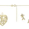 Jonline | Schitterende SET : 14 Karaat Gouden Halsketting Oorstekers Hart Bloemen en Zirkonia's| Sieradenset | Nu te koop bij 14Karaats.nl | 10001388-Jewellery Variety Packs