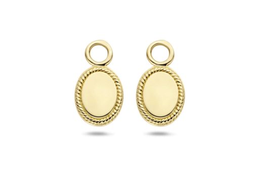 Blush | Blush Oorbedel 9069YGO 14k Geelgoud Ovaal met rondom Motief | Nu te koop bij 14Karaats.nl | 10001091-Pendants