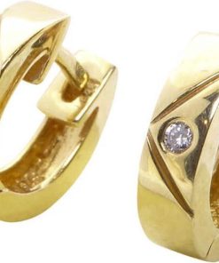 Christian | Christian gouden oorclips met diamant | Nu te koop bij 14Karaats.nl | 10001087-Earrings/Body-piercing Jewellery