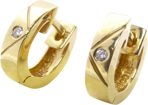 Christian | Christian gouden oorclips met diamant | Nu te koop bij 14Karaats.nl | 10001087-Earrings/Body-piercing Jewellery