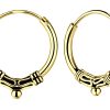JYC | Joy|S - Zilveren Bali oorringen 12 mm - gold plated - t61 | Nu te koop bij 14Karaats.nl | 10001087-Earrings/Body-piercing Jewellery