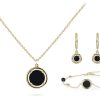Jonline | Schitterende SET: 14 Karaat Gouden Halsketting + Armband + Klapoorbellen Zwarte Edelsteen Agaat | Nu te koop bij 14Karaats.nl | 10001388-Jewellery Variety Packs