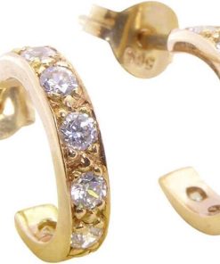 Christian | Rose gouden oorstekers met zirkonia | Nu te koop bij 14Karaats.nl | 10001087-Earrings/Body-piercing Jewellery