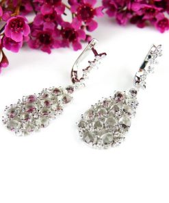 Sophie | Wit gouden oorringen gezet met witte maansteen en diamant | Nu te koop bij 14Karaats.nl | 10001087-Earrings/Body-piercing Jewellery