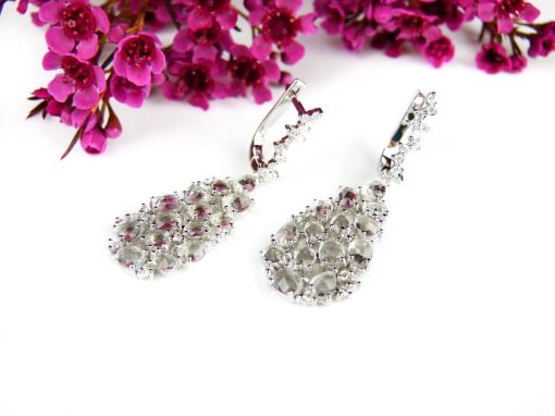 Sophie | Wit gouden oorringen gezet met witte maansteen en diamant | Nu te koop bij 14Karaats.nl | 10001087-Earrings/Body-piercing Jewellery