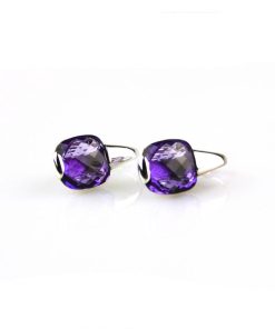 Sophie | oorringen in wit goud gezet met amethist | Nu te koop bij 14Karaats.nl | 10001087-Earrings/Body-piercing Jewellery