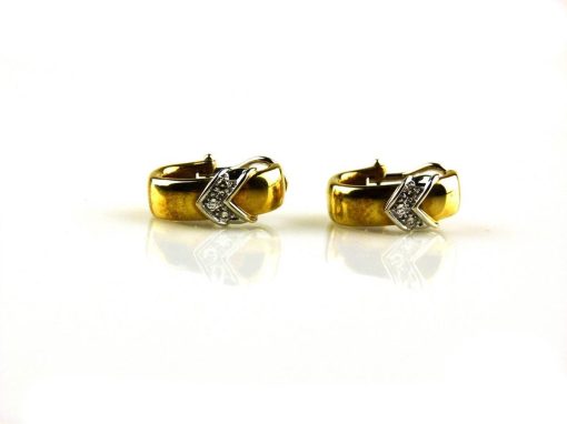 Sophie | oorringen in geel en wit goud gezet met diamant | Nu te koop bij 14Karaats.nl | 10001087-Earrings/Body-piercing Jewellery