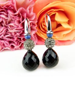 Sophie | oorringen in wit goud gezet met onyx druppel gefacetteerd | Nu te koop bij 14Karaats.nl | 10001087-Earrings/Body-piercing Jewellery