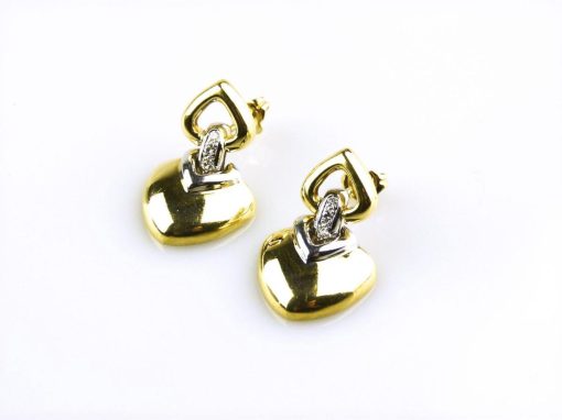 Sophie | oorringen in geel en wit goud gezet met diamant | Nu te koop bij 14Karaats.nl | 10001087-Earrings/Body-piercing Jewellery