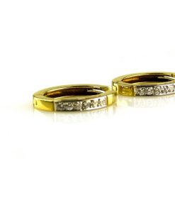 Sophie | oorringen in geel en wit goud gezet met diamant | Nu te koop bij 14Karaats.nl | 10001087-Earrings/Body-piercing Jewellery