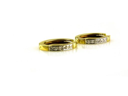 Sophie | oorringen in geel en wit goud gezet met diamant | Nu te koop bij 14Karaats.nl | 10001087-Earrings/Body-piercing Jewellery