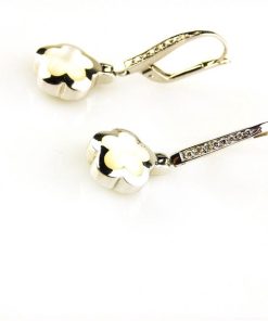 Sophie | oorringen in wit goud gezet met diamant en parelmoer klaver | Nu te koop bij 14Karaats.nl | 10001087-Earrings/Body-piercing Jewellery