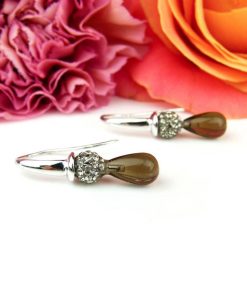 Sophie | oorringen in wit goud met parel en rookkwarts druppel | Nu te koop bij 14Karaats.nl | 10001087-Earrings/Body-piercing Jewellery
