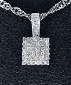 dc jewelry | 14K Witgouden Hanger met 0.20ct Round Cut Diamant - F-G Kleur