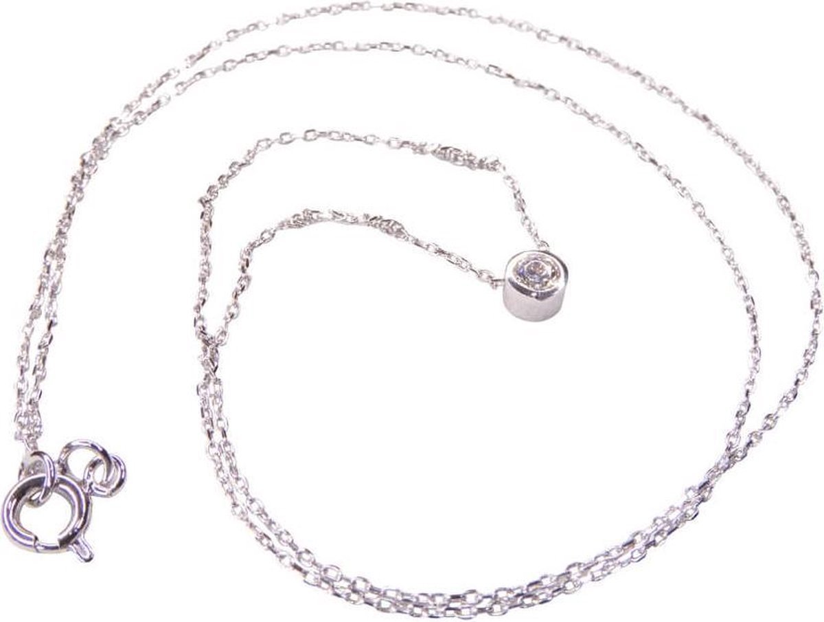 Christian | 14 karaat wit gouden ketting solitaire | Koop bij 14Karaats.nl Christian | 14 karaat wit gouden ketting solitaire | Nu te koop bij 14Karaats.nl | 10001091-Pendants