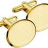 The Jewelry Collection For Men | The Jewelry Collection For Men Manchetknopen Poli/mat Gediamanteerd - Goud | Nu te koop bij 14Karaats.nl | 10001086-Cuff-links