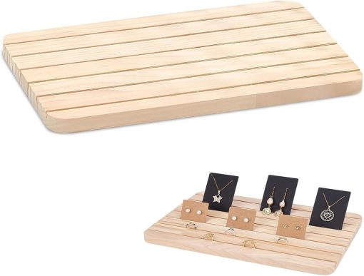 Merkloos / Sans marque | JGS Premium - Houten Oorbelstandaard 6 Sleuven Sieradenstandaard Ringhouder Sieradenorganizer - Thuis Kantoor Retailwinkel - 275 x 17 cm | Nu te koop bij 14Karaats.nl | Juwelendozen/-Zakjes