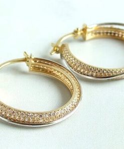 Christian | Bicolor oorbellen met zirkonia | Nu te koop bij 14Karaats.nl | 10001087-Earrings/Body-piercing Jewellery