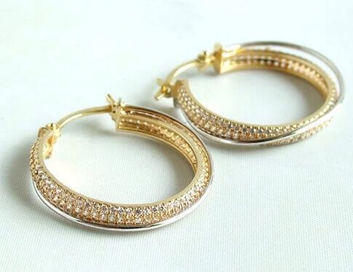 Christian | Bicolor oorbellen met zirkonia | Koop bij 14Karaats.nl Christian | Bicolor oorbellen met zirkonia | Nu te koop bij 14Karaats.nl | 10001087-Earrings/Body-piercing Jewellery