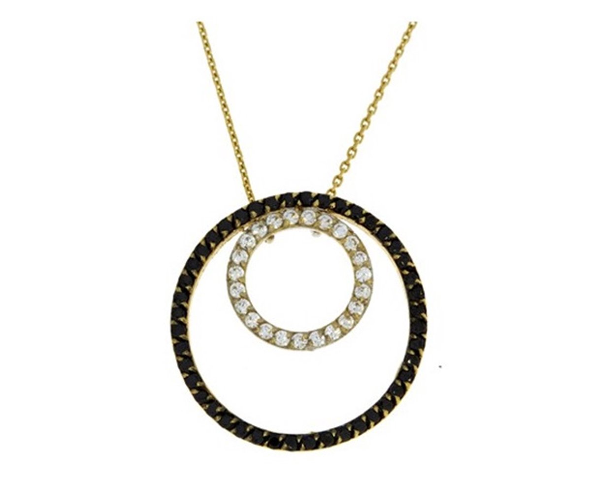 Star juwelier | Gouden Collier Cirkel Zirkonia 14 karaats | Koop bij 14Karaats.nl Star juwelier | Gouden Collier Cirkel Zirkonia 14 karaats | Nu te koop bij 14Karaats.nl | 10001091-Pendants