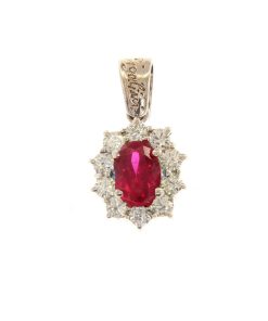Valedoro | VALEDORO Premium Rouge | Hanger | 18 karaat witgoud | Zirkonia | Nu te koop bij 14Karaats.nl | 10001091-Pendants