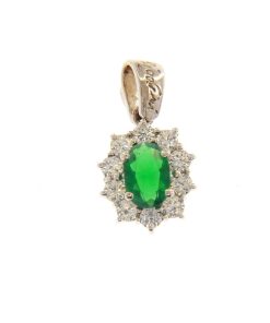 Valedoro | VALEDORO Premium Vert | Hanger | 18 karaat witgoud | Zirkonia | Nu te koop bij 14Karaats.nl | 10001091-Pendants