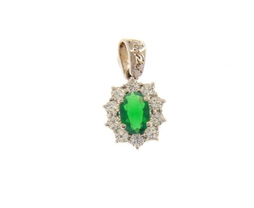Valedoro | VALEDORO Premium Vert | Hanger | 18 karaat witgoud | Zirkonia | Nu te koop bij 14Karaats.nl | 10001091-Pendants