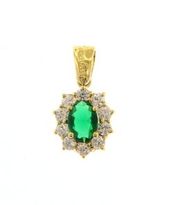 Valedoro | VALEDORO Premium Vert | Hanger | 18 karaat geelgoud | Zirkonia | Nu te koop bij 14Karaats.nl | 10001091-Pendants