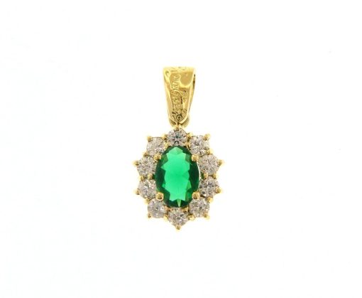 Valedoro | VALEDORO Premium Vert | Hanger | 18 karaat geelgoud | Zirkonia | Nu te koop bij 14Karaats.nl | 10001091-Pendants