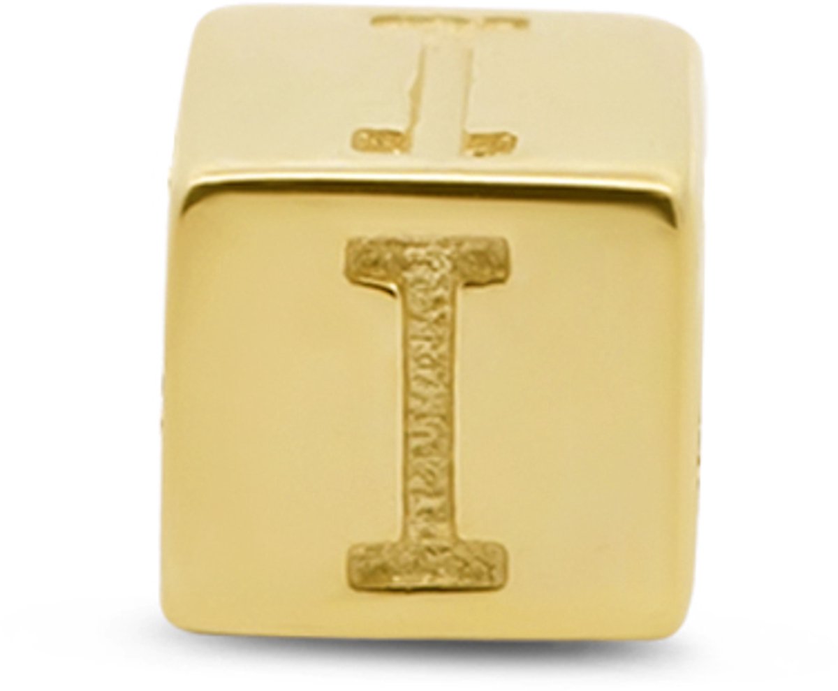 New Bling | New Bling 9NBG-912I Gouden Kubus met Letter I - 3 New Bling | New Bling 9NBG-912I Gouden Kubus met Letter I - 3