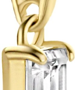 New Bling | New Bling 9NBG-0216 Gouden Hangertje - Dames - Zirkonia - Baguette Geslepen - 6 x 3 mm - 14 Karaat - Goud | Nu te koop bij 14Karaats.nl | 10001091-Pendants